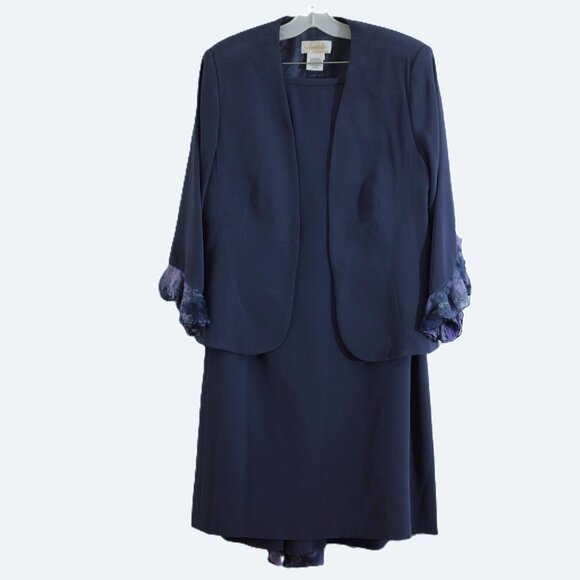 Obsessions Couture three pieces purple set with Rosette details made in Canada - Picture 1 of 16